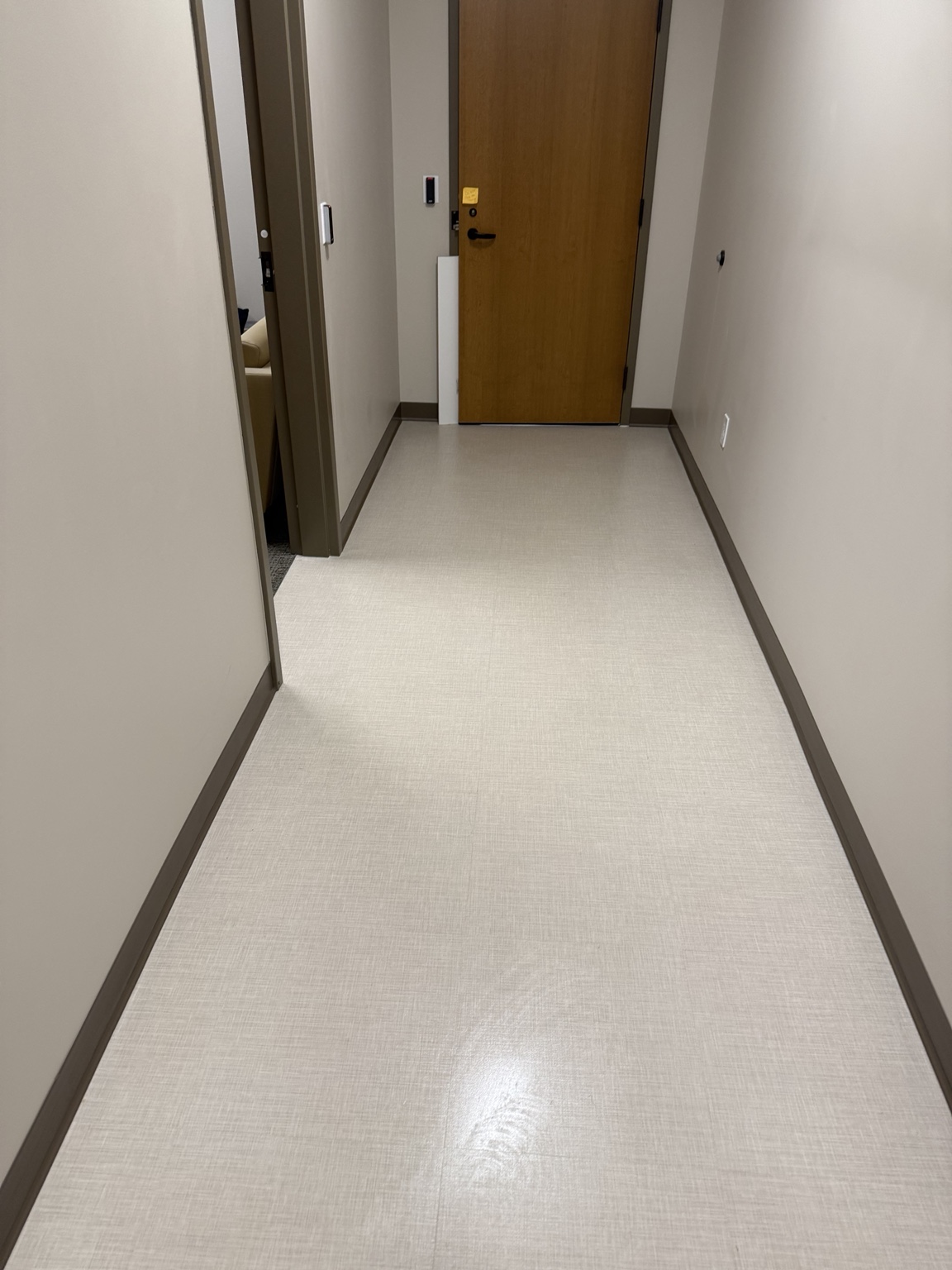 Clean walls and hallway